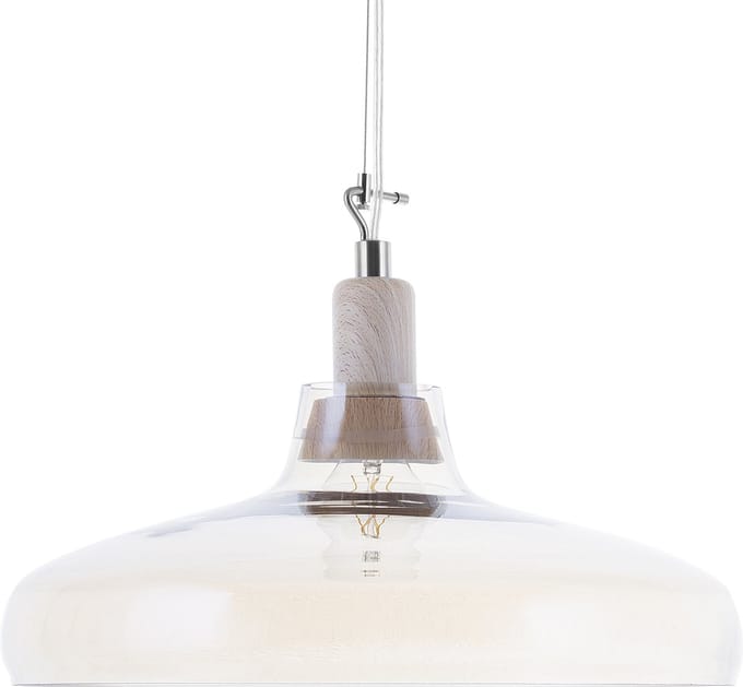 ALIKOS - Hanglamp - Lichte houtkleur - Glas