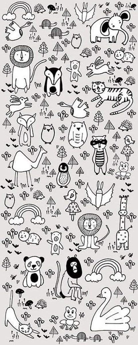 Fotobehang - Scribble Park 100x250cm - Vliesbehang