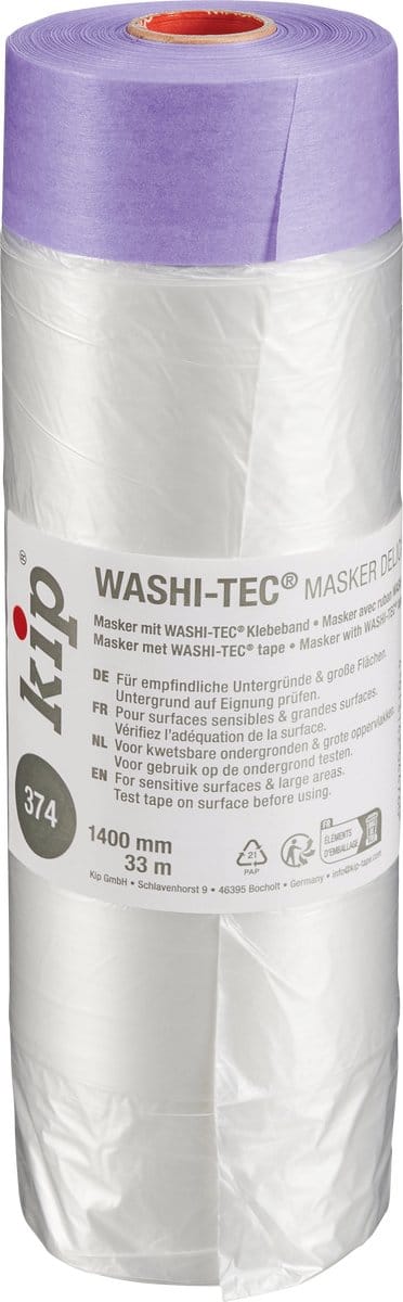 Kip 374 Afdekfolie + Washi Tape Lila - 1400mm x 33 meter