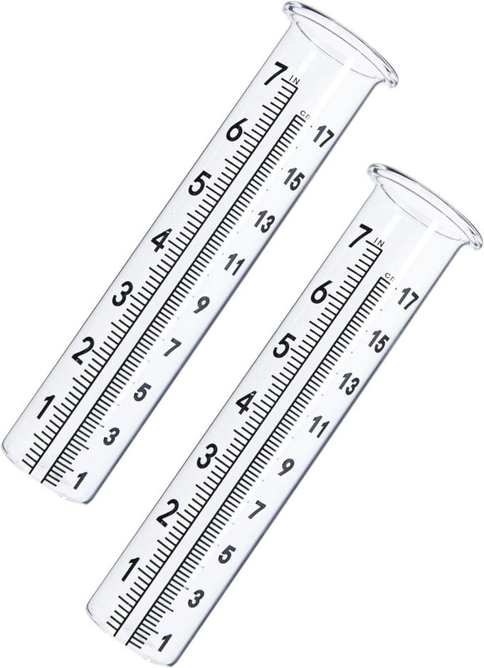 Regenmeter Buizen - Glas Vervanging - Tuin Meten - Lip Ontwerp - 7 Inch Capaciteit - Helder