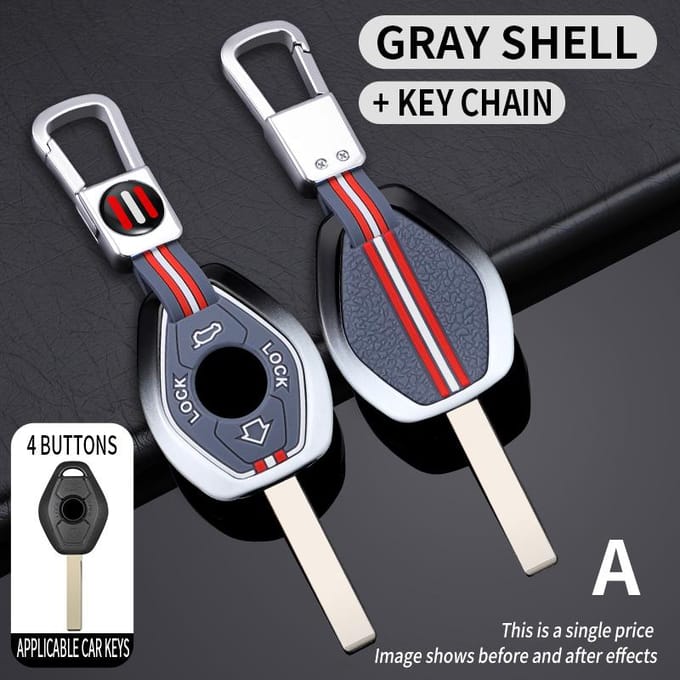 Zinklegering Auto Sleutelhoes Cover Shell Fob Voor Bmw 3 5 7 Serie X5 E53 X3 F83 E46 E39 E38 E60 E63 E61 E64 330I Z3 Z4 E85 E86 M gray