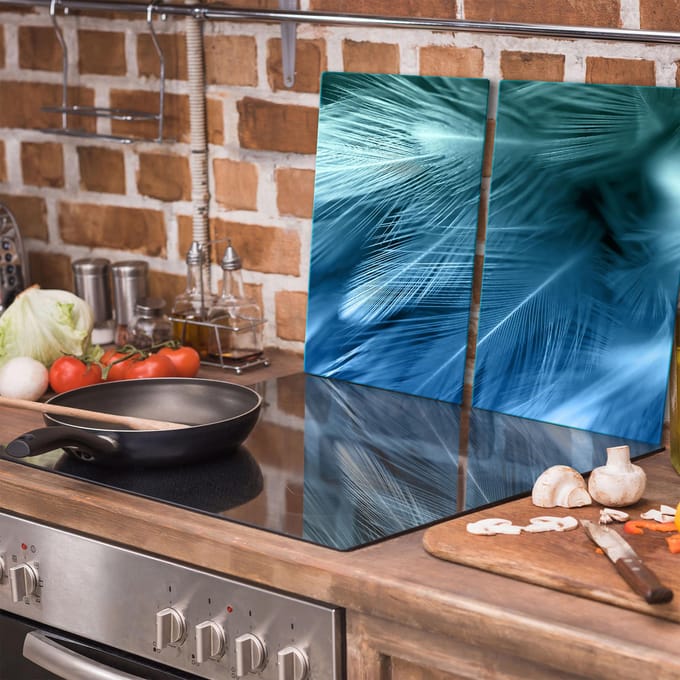 TMK ArtDeko - Snijplank - Glas - 2x 30x52cm - Veerkleuren
