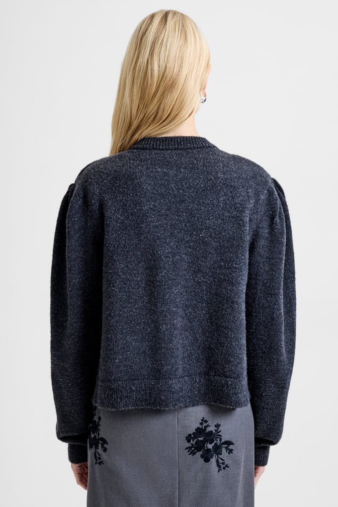 French Connection Irma Front Bow Cardigan Charcoal Grey Black Taglia: S | Giacche corte Outlet | Donna | Nero
