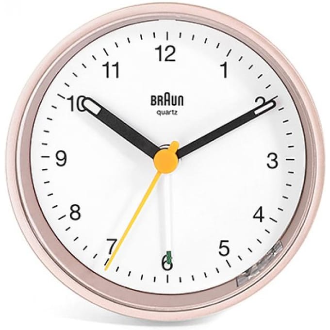 Braun BC12PW - Wekker - Analoog - Stil uurwerk - Roze- Wit