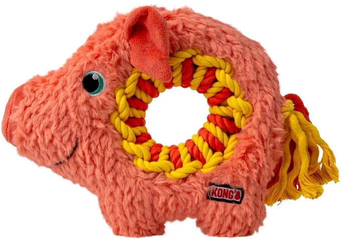 Kong Ringaroos Pig - Hondenspeelgoed - Pink M