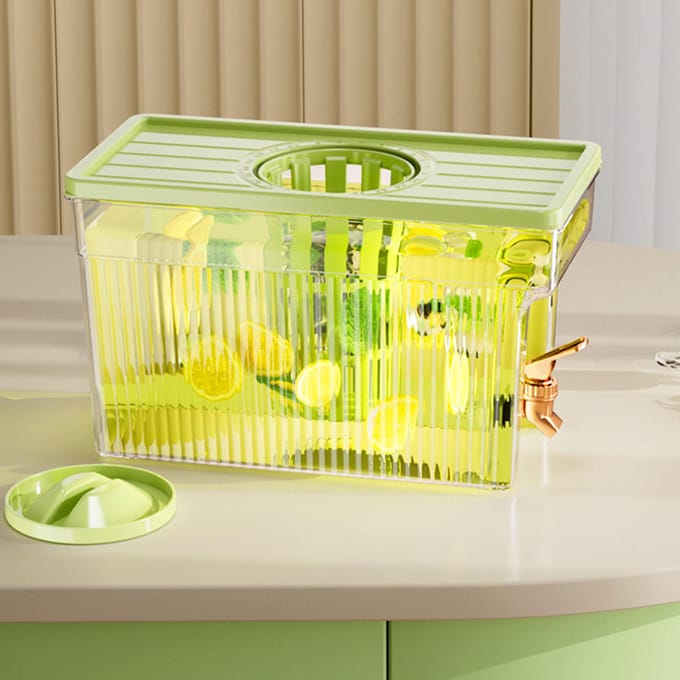 Koude Ketel met Kraan 3L PET Koelkast Waterfilter Dispenser Drinkcontainer voor Thuisfeest groen