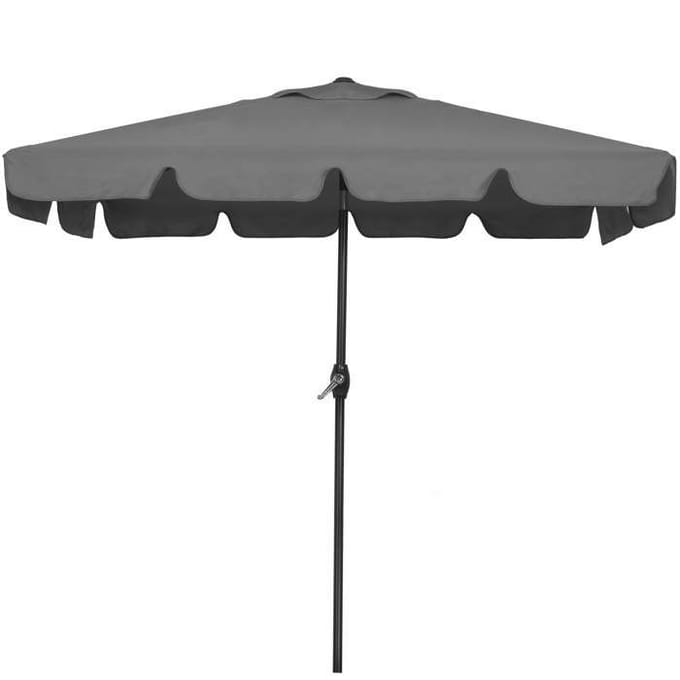 Springos® Parasol de jardin rectangulaire avec fonction d'inclinaison et manivelle 240 cm gris
