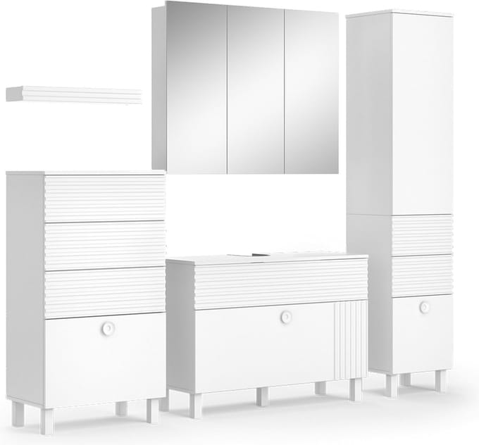 Vicco Badkamermeubelset Sola, Wit, 5-delig