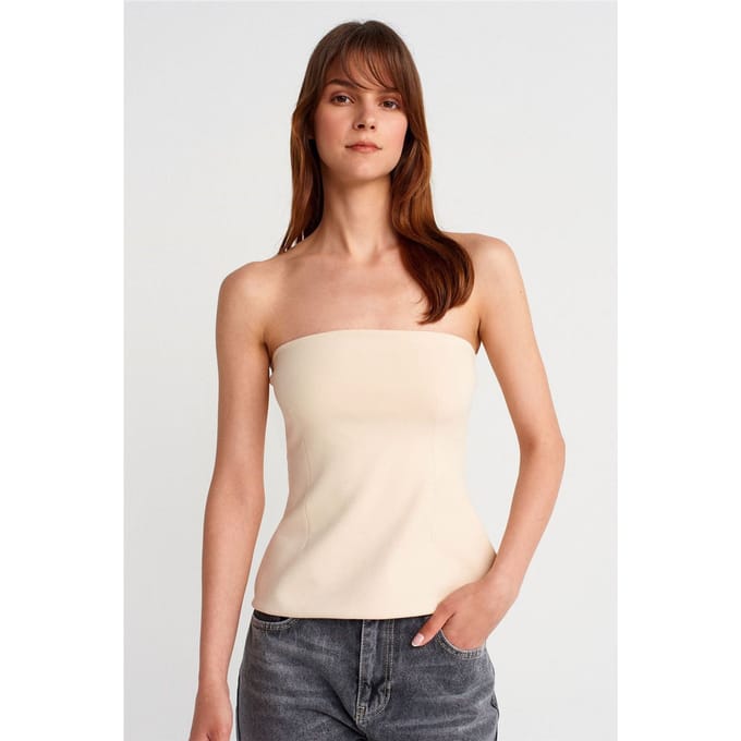 Strapless Slim-fit Bandeau Blouse