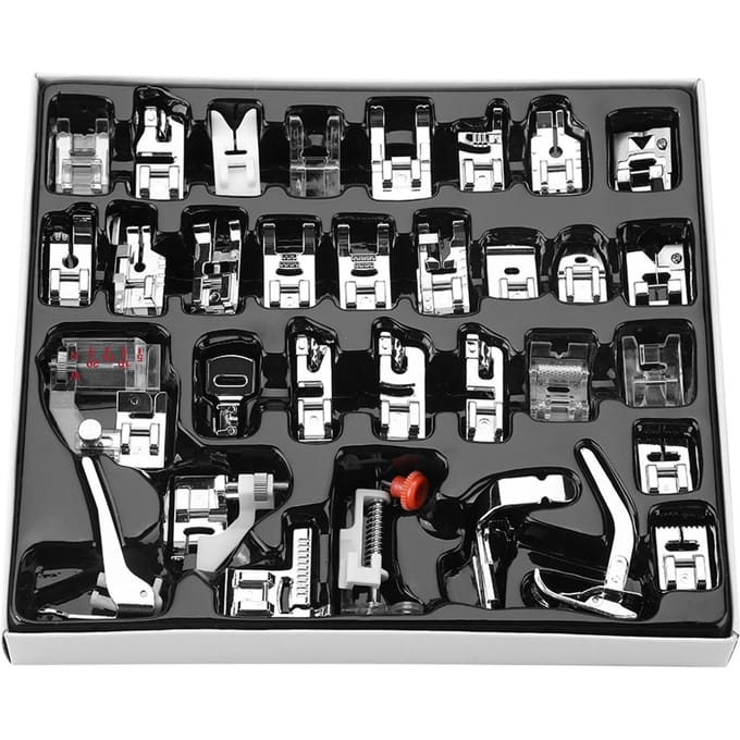 32-delige set Stikken Loopvoet Persvoeten Kit Huishoudelijke Naaimachine Accessoire black