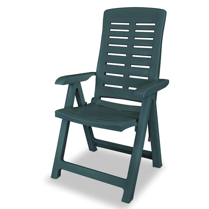 vidaXL - Verstelbare - klapstoelen, - 6 - stuks, - groen, - kunststof.