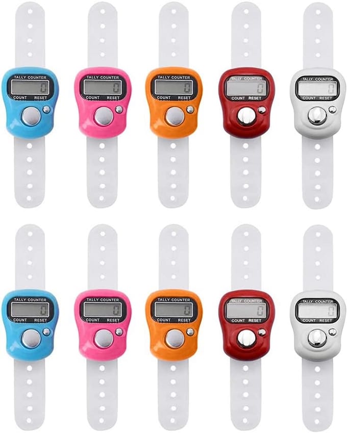 Digitale Vinger Tellers - Hand Counters - Activiteiten Tellen - Verstelbare Ring - 10 Stuks - Willekeurig