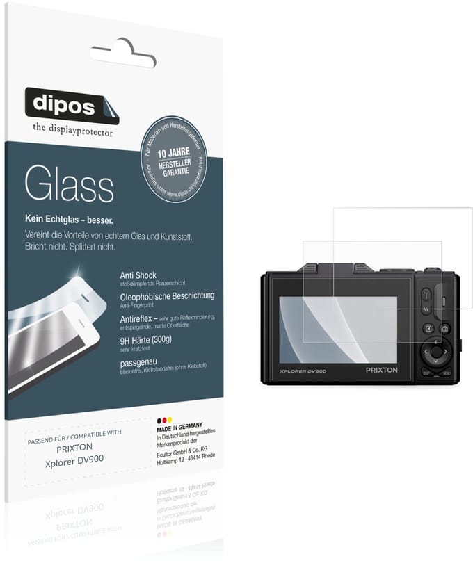dipos – 2x Matte Pantserfolie geschikt voor PRIXTON Xplorer DV900 | 9H Screenprotector