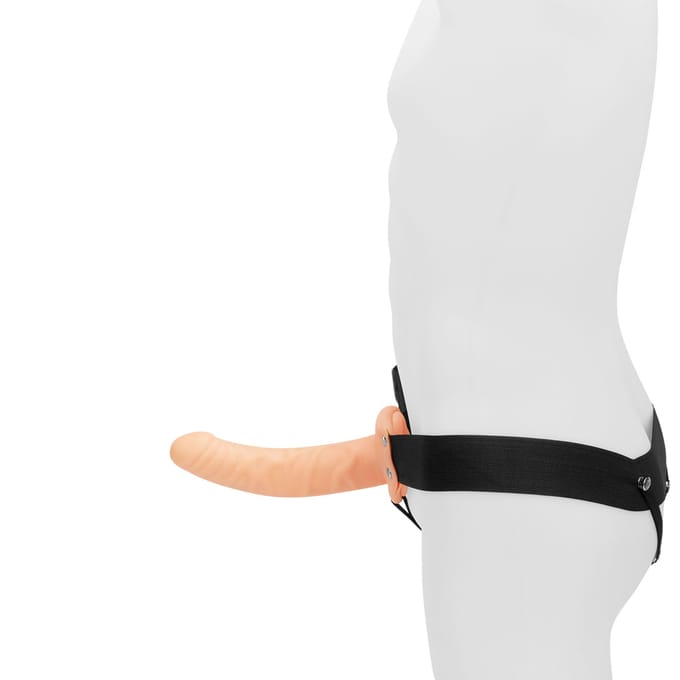 Realistische Holle Strap-On Vibrator - beige