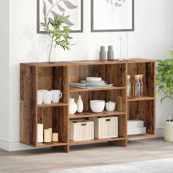 vidaXL - Dressoir - Oudhout - 120 - x - 30 - x - 75 - cm - Bewerkt - hout