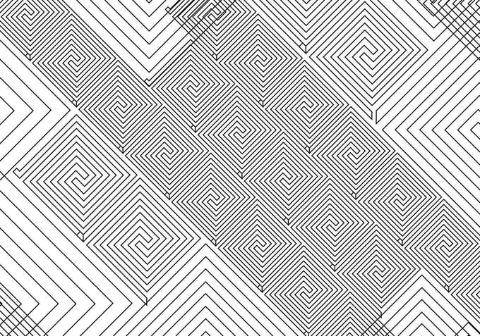 Abstract Pattern Black White Photo Wallcovering