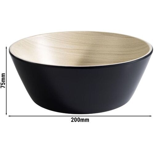 GGM Gastro (6 Stück) Schale - FRIDA - Melamin - 1,2 Liter - Ø 200mm - Schwarz