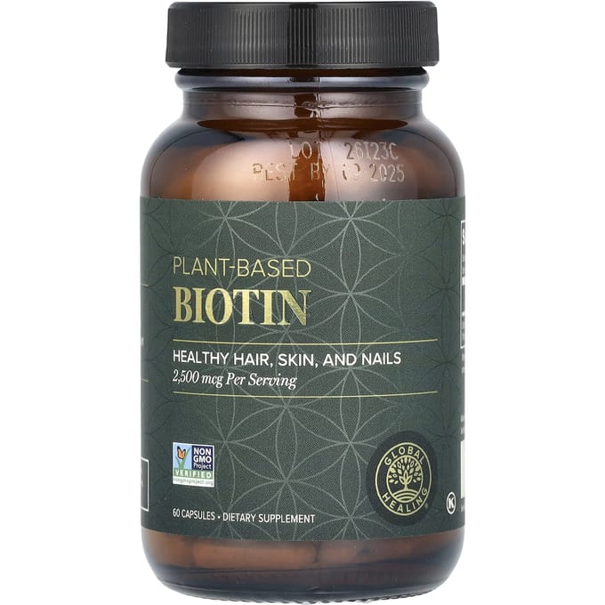 Global Healing, biotine végétale, 2 500 mcg, 60 capsules