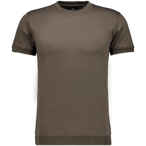 Ragman T-Shirt Uni Round Neck Pima Cotton with Cuffs Mocca / male