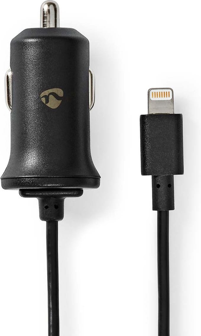 Nedis Autolader - 12 W - 1x 2.4 A - Outputs: 1 - Lightning 8-Pins Kabel - 1.00 m - Single Voltage Output