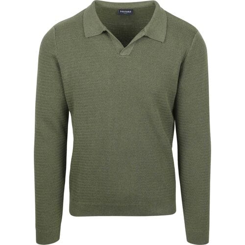 Suitable Trui Riva Structure Melange Groen - Maat XXL - Heren - Pullover