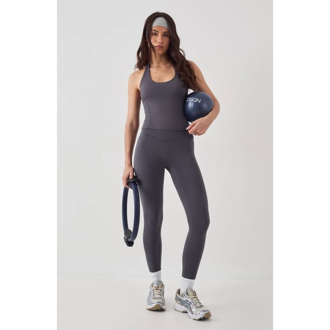 Dames DSGN Studio Ultra Sculpt Wrap Taille Legging | Slate Grey | Maat: 2XL