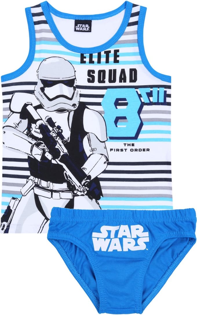 Wit gestreept jongens T-shirt+blauw STAR WARS Disney slipje