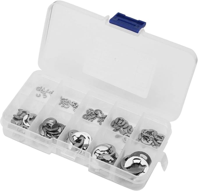 120 stuks 1.5mm-10mm RVS E-Clip met Retaining Ring Set voor Bevestiging en Montage
