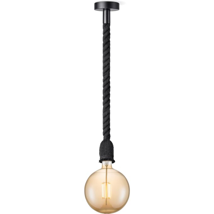 Home sweet home hanglamp Leonardo zwart Globe g180 - amber