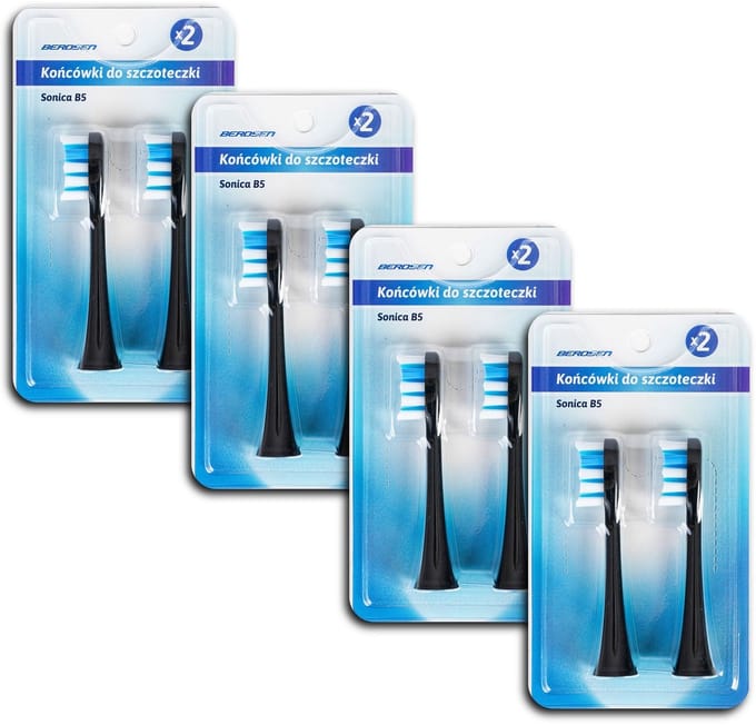 Berdsen B5 Reserveborstels - Megapack 8 stuks - Voor Sonic Tandenborstel - Wit