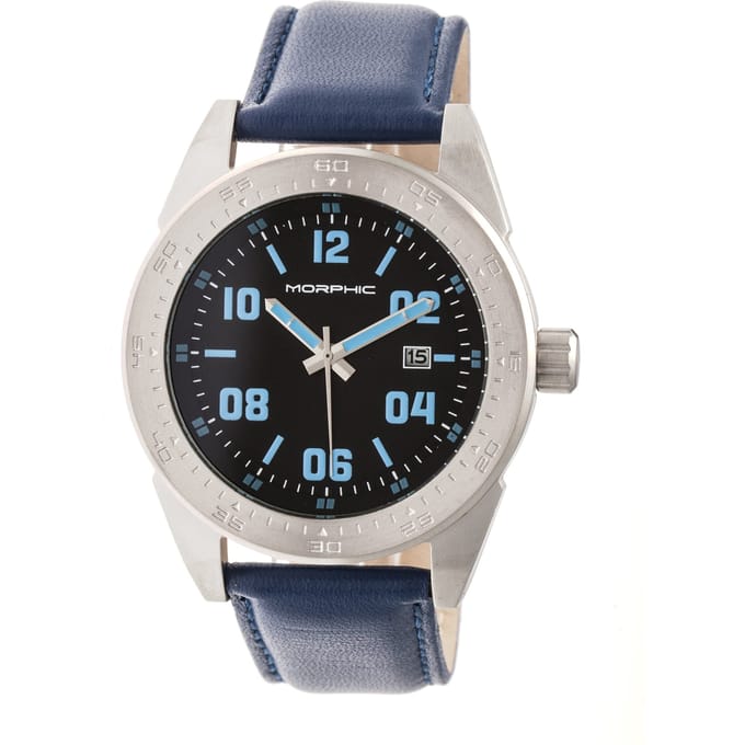 Morphic M63-serie horloge met leren band en datum