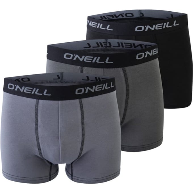 O'Neill Heren Boxershorts Trunks 900003 Effen Grijs/Zwart 3-Pack - Maat L