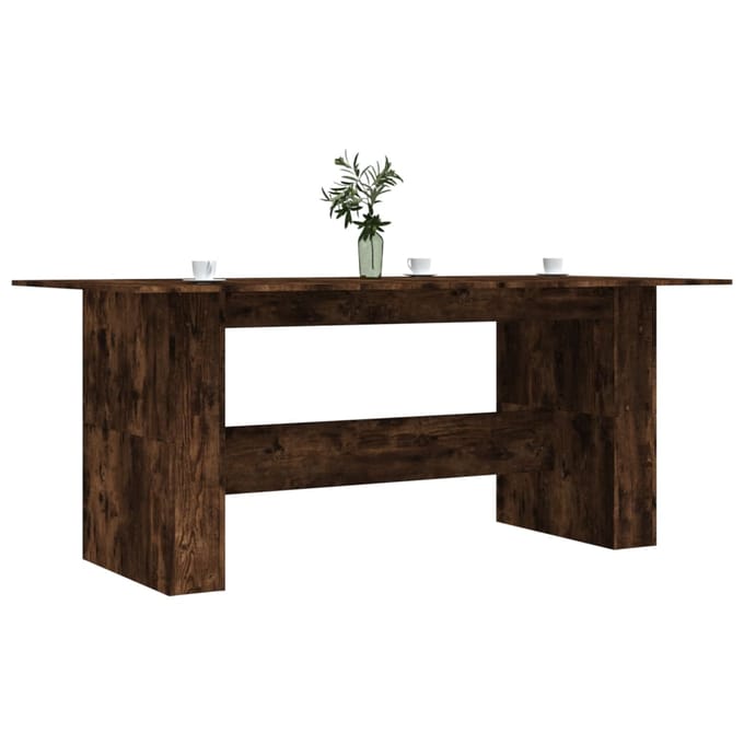 vidaXL - Eettafel - 180x90x76 - cm - bewerkt - hout - gerookt - eikenkleurig