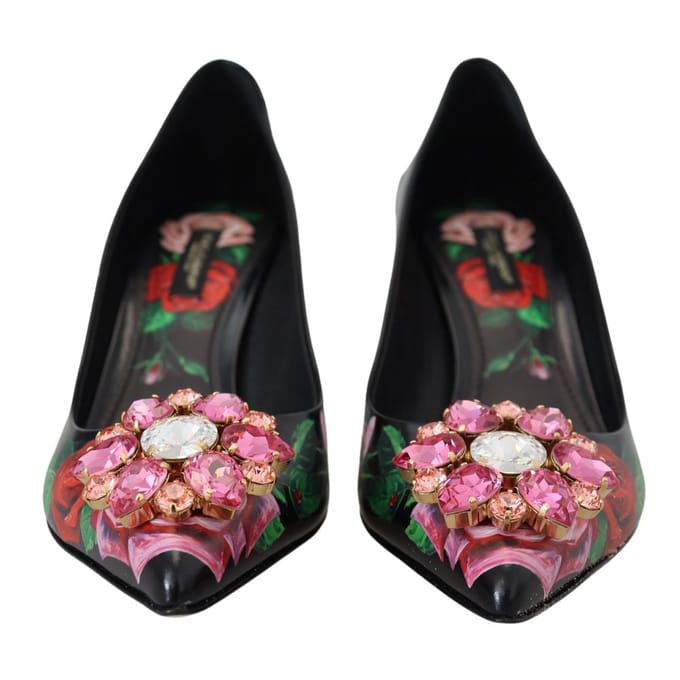 Dolce & Gabbana Zwarte Leren Hoge Hak Pumps