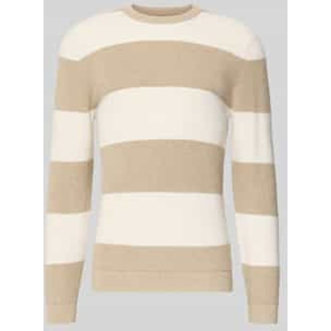 Gebreide pullover met streepmotief en ronde hals