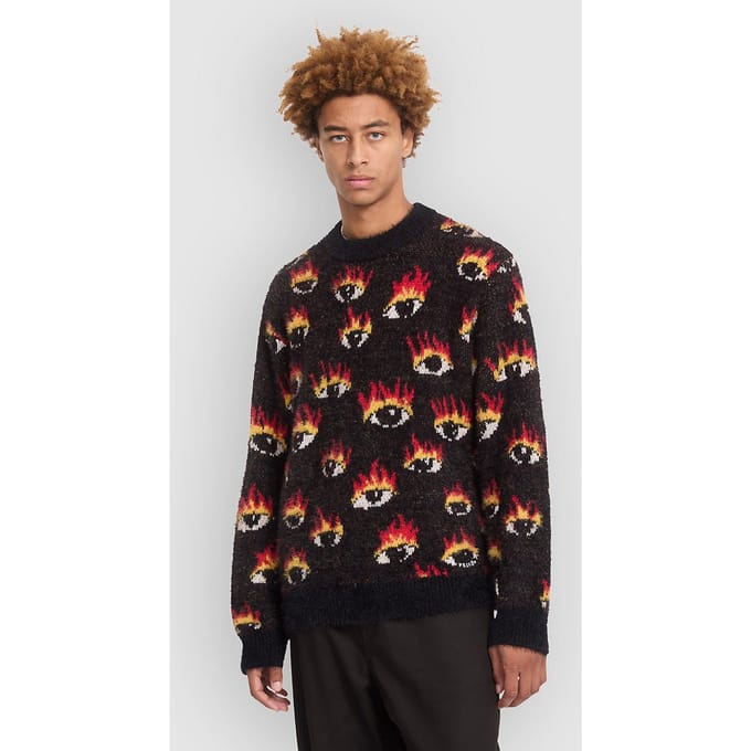 Volcom Fa Ozzy Swtr Eyes Gebreide Trui zwart