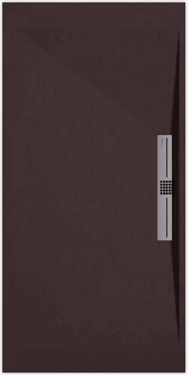 Sanifun douchebak Stone Side Chocolate Slate 1000 x 800 S