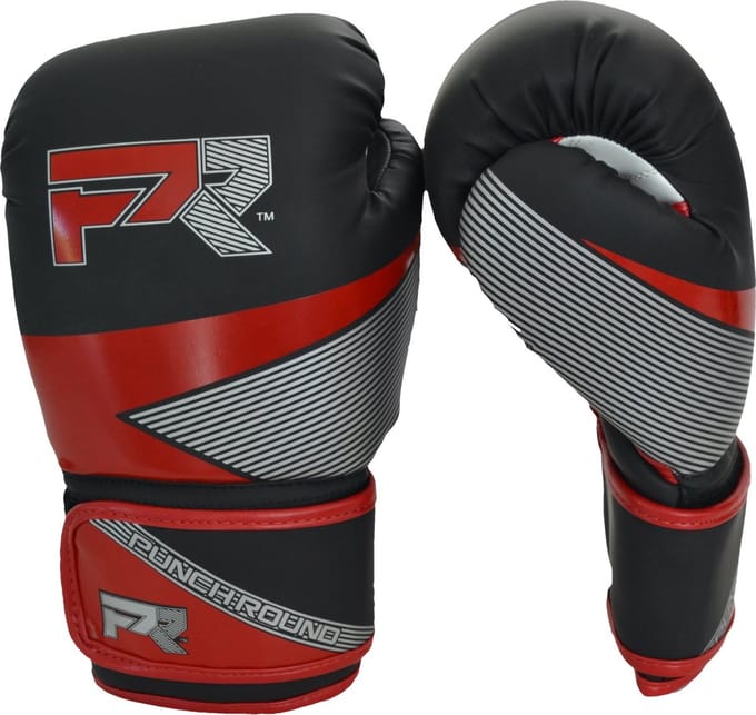 Punch Round Bokshandschoenen Evoke Zwart Rood - 10 OZ