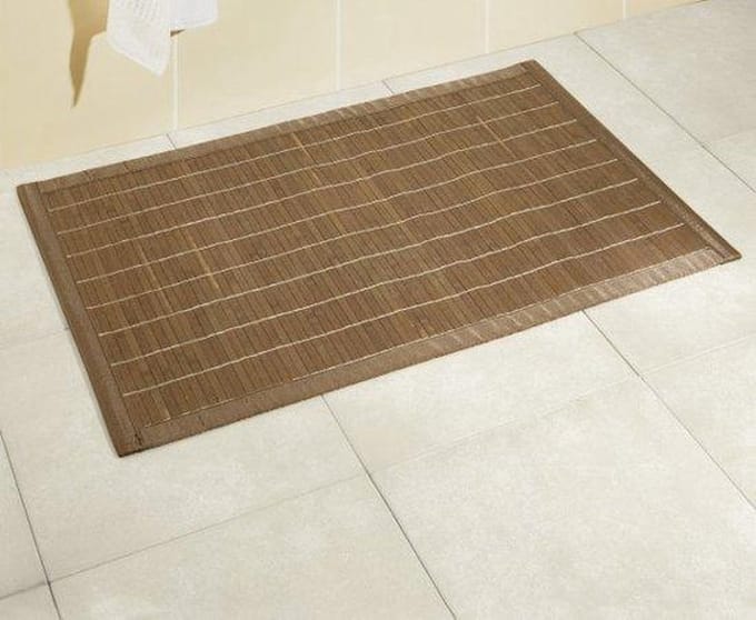 Douchemat Wenko Bamboo Donkerbruin 80x50cm