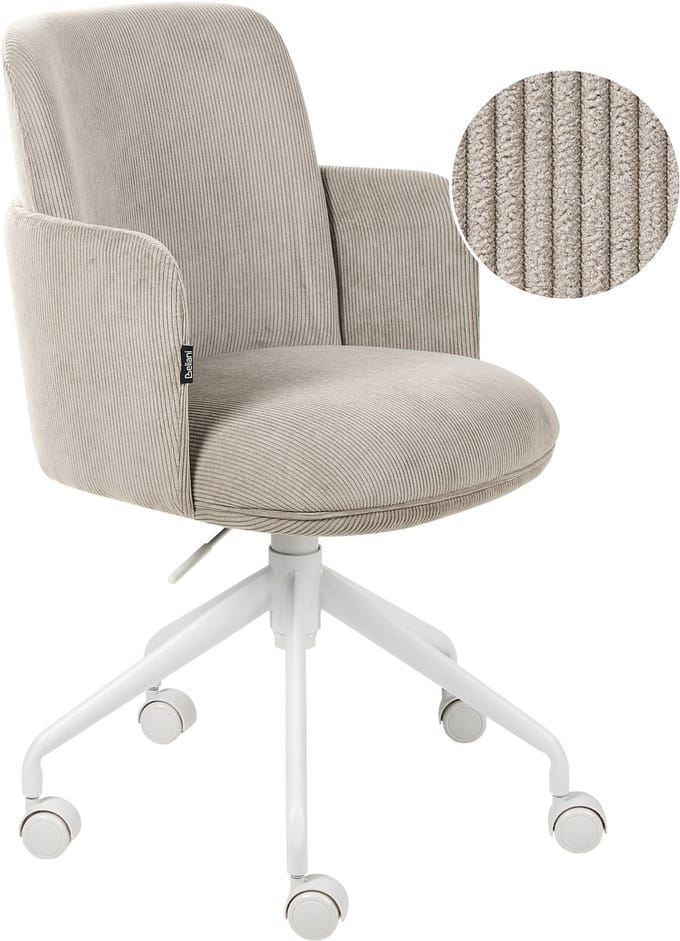 DRYDEN - Bureaustoel - Taupe - Corduroy