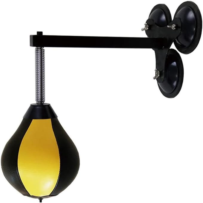 Opblaasbare Bokszak - Speedball Bokszak - Boksen Trainen - Verstelbare Hoogte - 18cm Diameter - Zwart