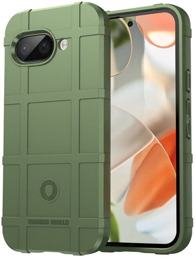 MobyDefend Hoesje - Geschikt voor Google Pixel 9a - Rugged Shield TPU Backcover - Groen