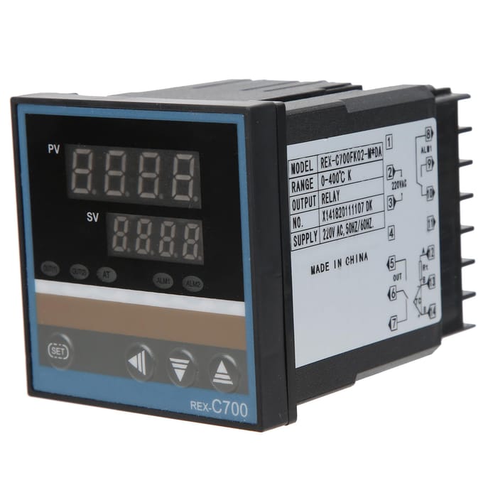 BERM PID Thermostaat Digitaal Display Temperatuurregelaar Schakelaar 220V REXC700FK02M x DA black