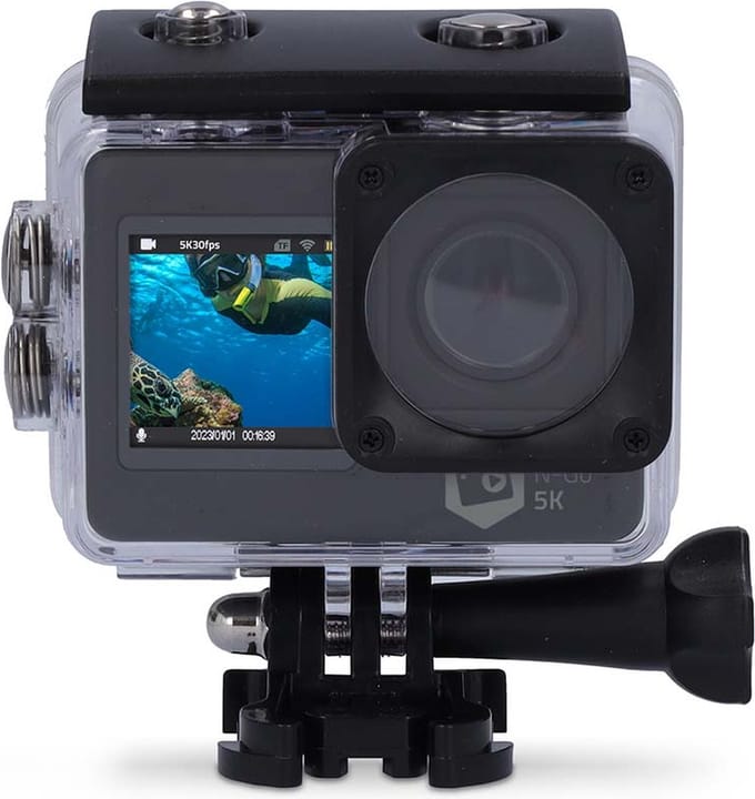 Nedis Action Camera – 5K@30fps – 16 MP – Dual Screen – 30M Waterdicht – WiFi – Inclusief Mounts