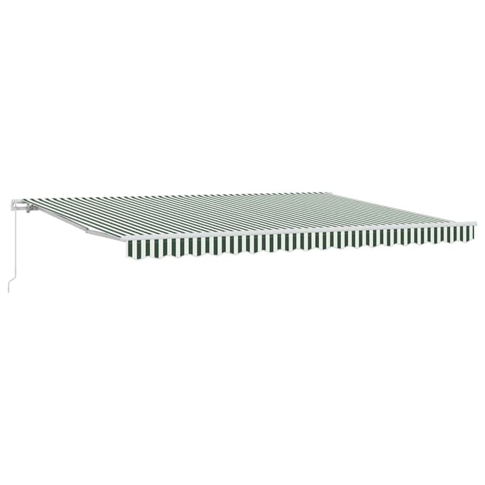 vidaXL - Uitschuifbare - luifel - Groen - en - Wit - 450 - x - 350 - x - 165 - cm