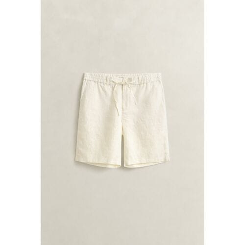 Gant Bermuda Linnen Solid Color Drawstring Cream / male