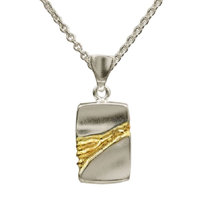 AuBor ®,  Hanger. Zilver landschap met gouden rivier.