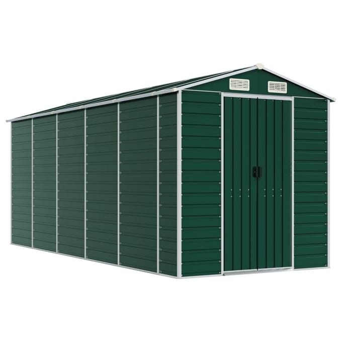 vidaXL - Tuinschuur - 191x470x198 - cm - gegalvaniseerd - staal - groen