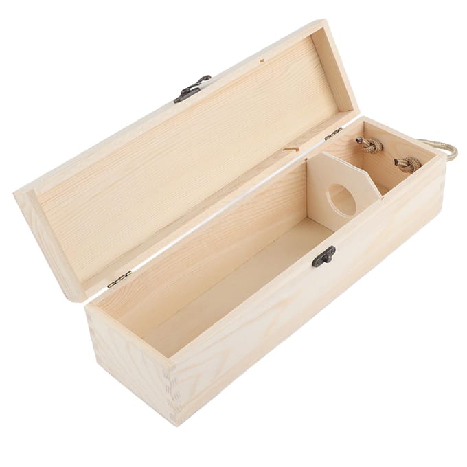 Coffret de vin rouge en bois pour une seule bouteille beige