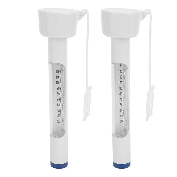 2 STuks Hoge Kwaliteit Compact Lichtgewicht Zwembad Water Temperatuurmeter Drijvende Thermometer Wit wit